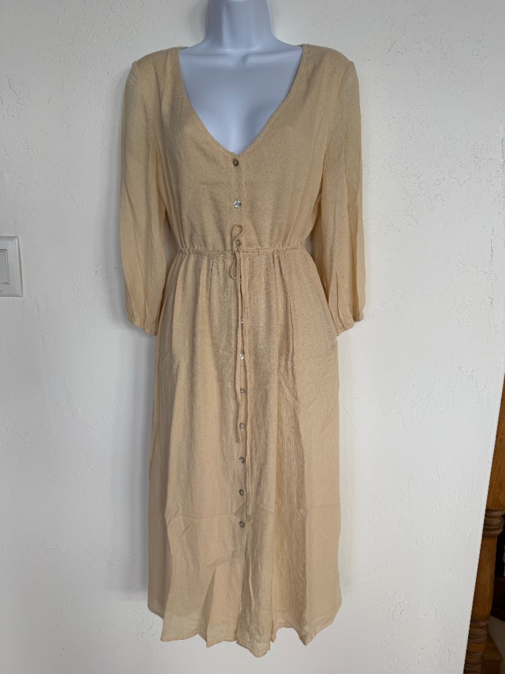 Atelette Cream Midi Dress